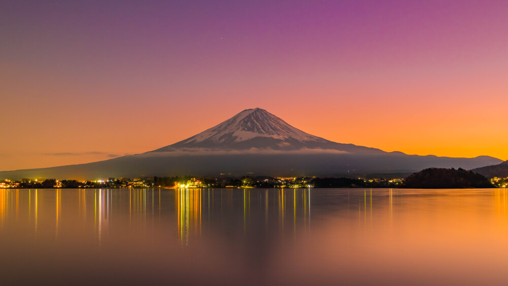 富士山の夕暮れ